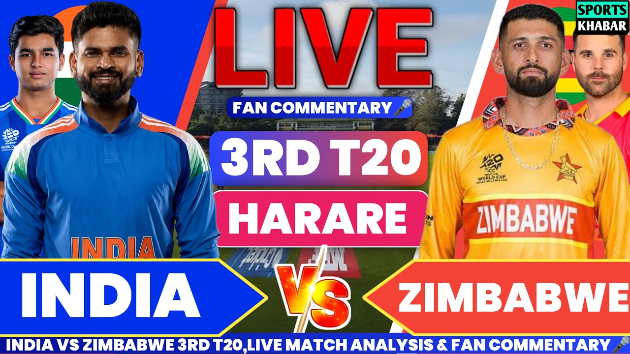 🔴Ind vs Zim 3rd T20 Match 2026 | India vs Zimbabwe Live Cricket Score & Fan Commentary🎤