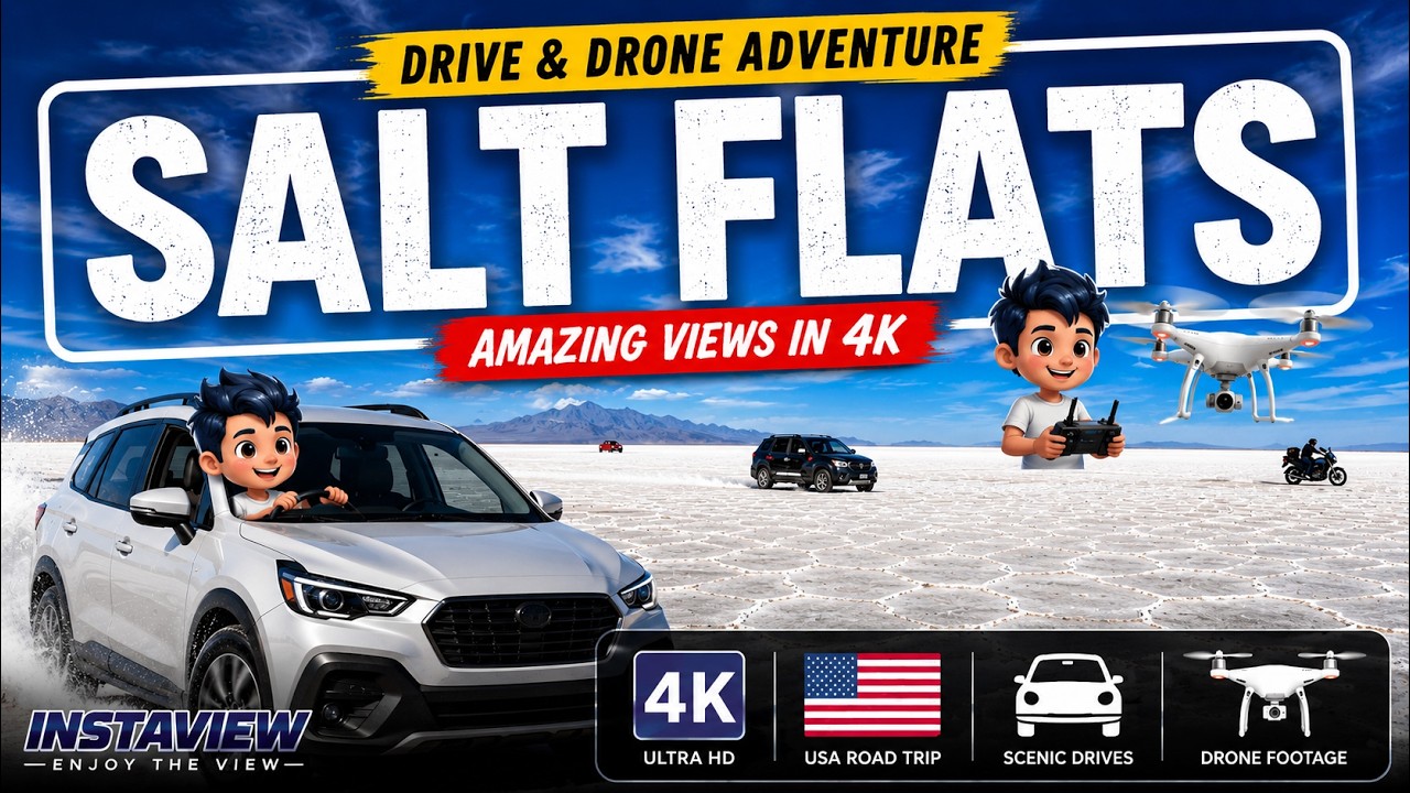 Bonneville Salt Flats Drive and Drone Combination 🇺🇸