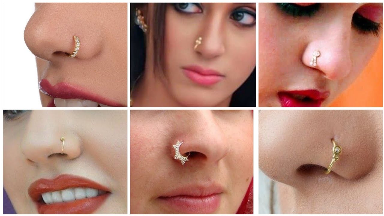 Latest 45 Elegant & Stylish Ring Types Nose Pin /Nose studs designs #2 part