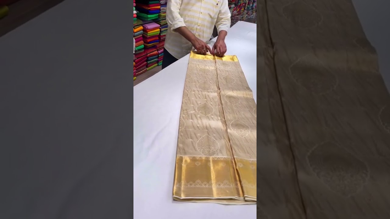 Full body Sandal saree contrast with Golden Jari work on pallu and Border.