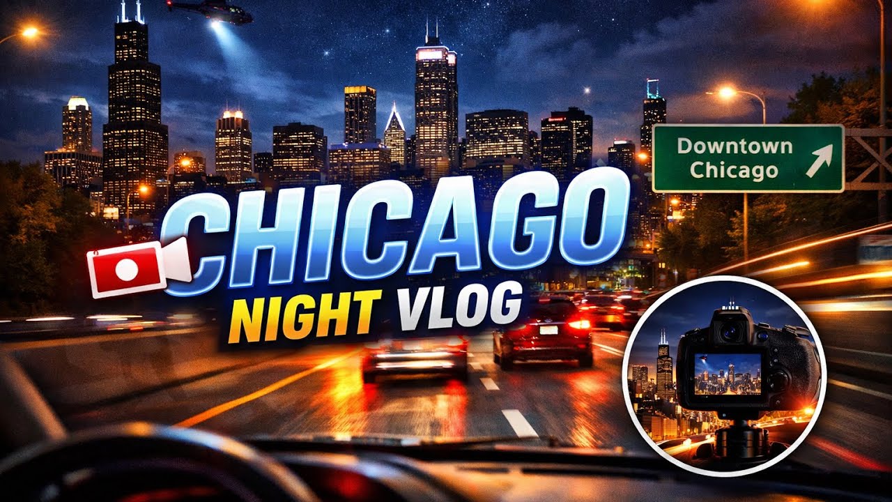 Hyderabadi Couple Exploring Chicago at Night 🌃✨ Hindi/Urdu Vlog | Downtown Chicago Night Drive