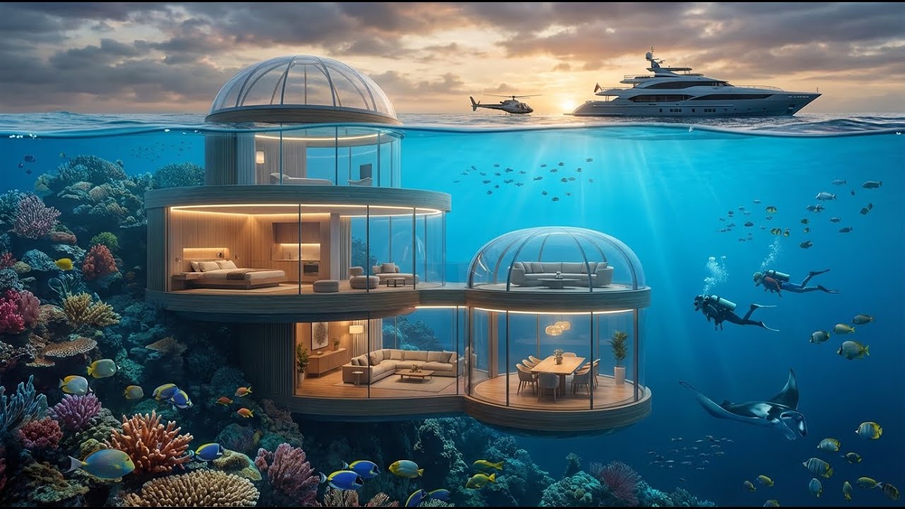 Defying All Dangers,I Built A SECRET HOUSE Inside An UNDERWATER CLIFF—Building In The Open Ocean