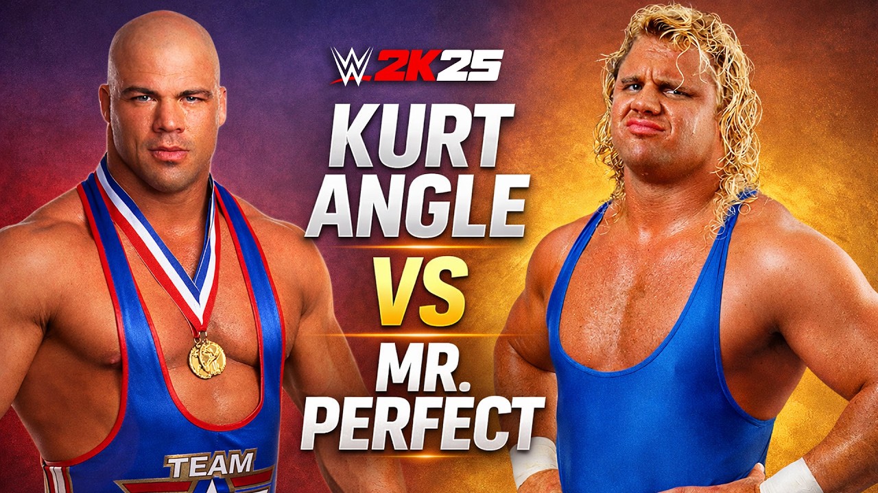 (한국어 해설) 커트 앵글 VS 미스터 퍼펙트 WWE 2K25