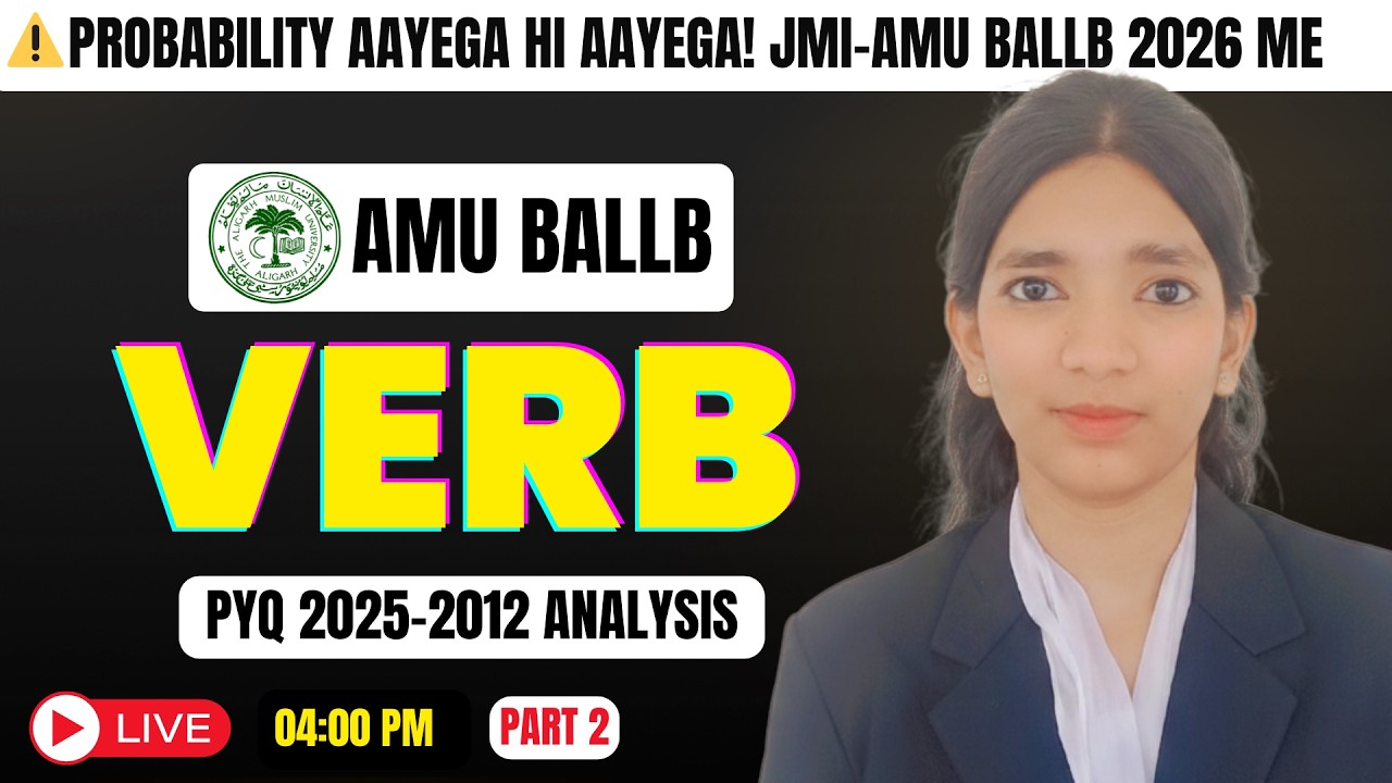 AMU BALLB PARTS OF SPEECH PART 2 | PAPER ANALYSIS 2025-2016 | WHOLE VERB |