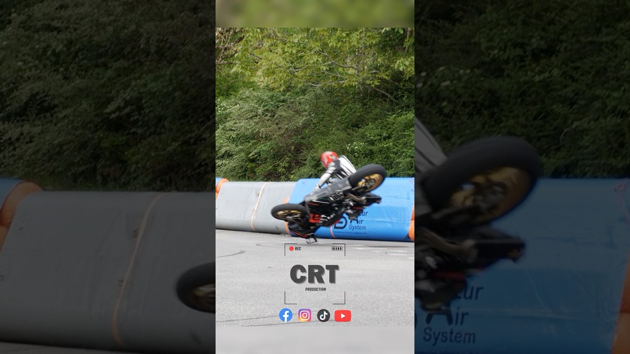 😱 Big crash but rider OK ✅ #crash #moto #bike #bikecrashing