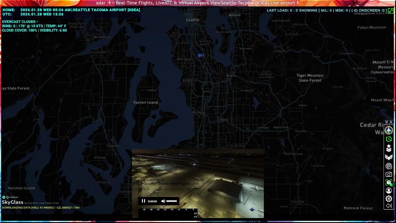 Seattle-Tacoma (KSEA) Live Airport Radar ✈️ Real-Time Flights, LiveATC & Virtual Airport View