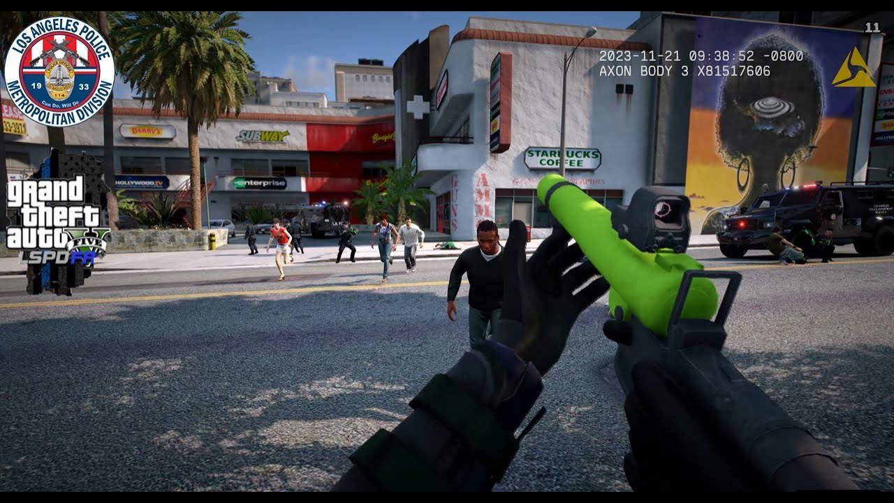 [AI GENERATED VOICE] GTA V LSPDFR | LAPD WEST HOLLYWOOD RIOT CLASS AMBUSHED DURING DISTRIBUTION!
