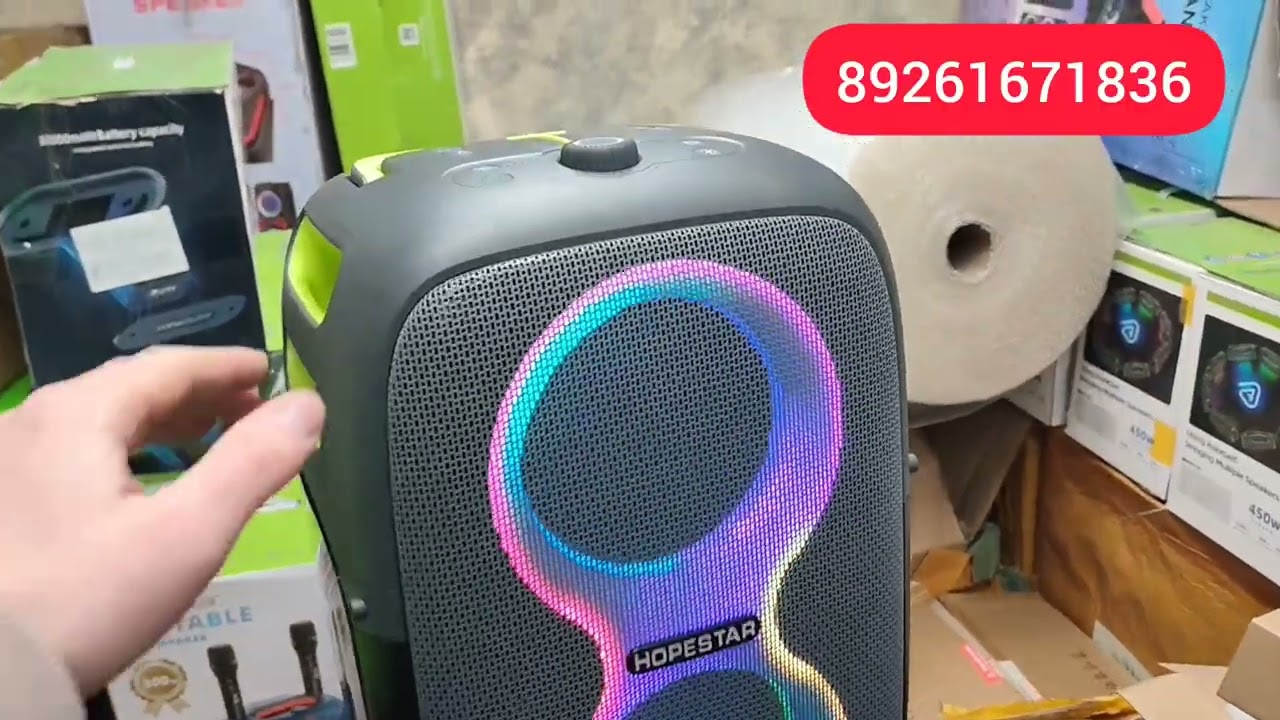 HOPESTAR PARTY ONE CLUB 650 W серая с 2 Микрофонами 🔥 Мини Обзор Отправка в Волжск ✅