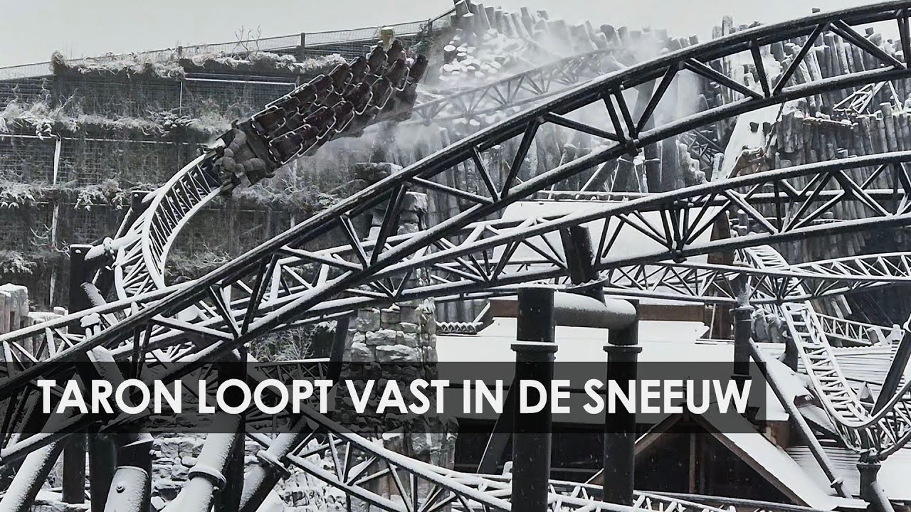 Oeps: Taron in Phantasialand blijkt niet opgewassen tegen sneeuw