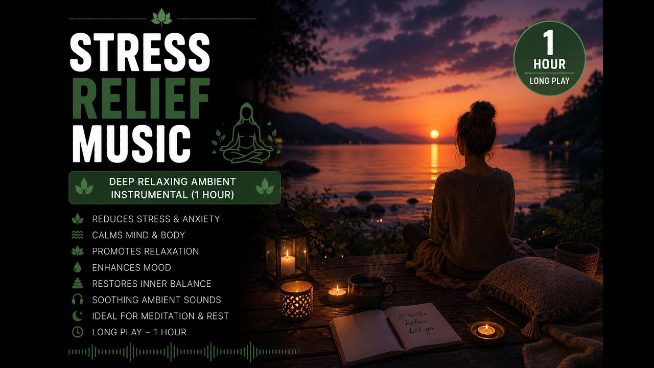 Stress Relief Music 🌿 | Deep Relaxing Ambient Instrumental (1 Hour)