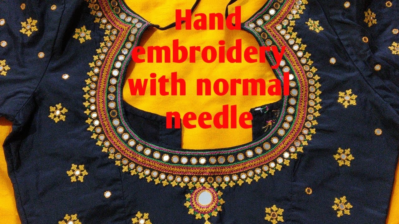 Hand embroidery kutch work/sindhi work and mirror work Blouse/kutch work and mirror work tutorial