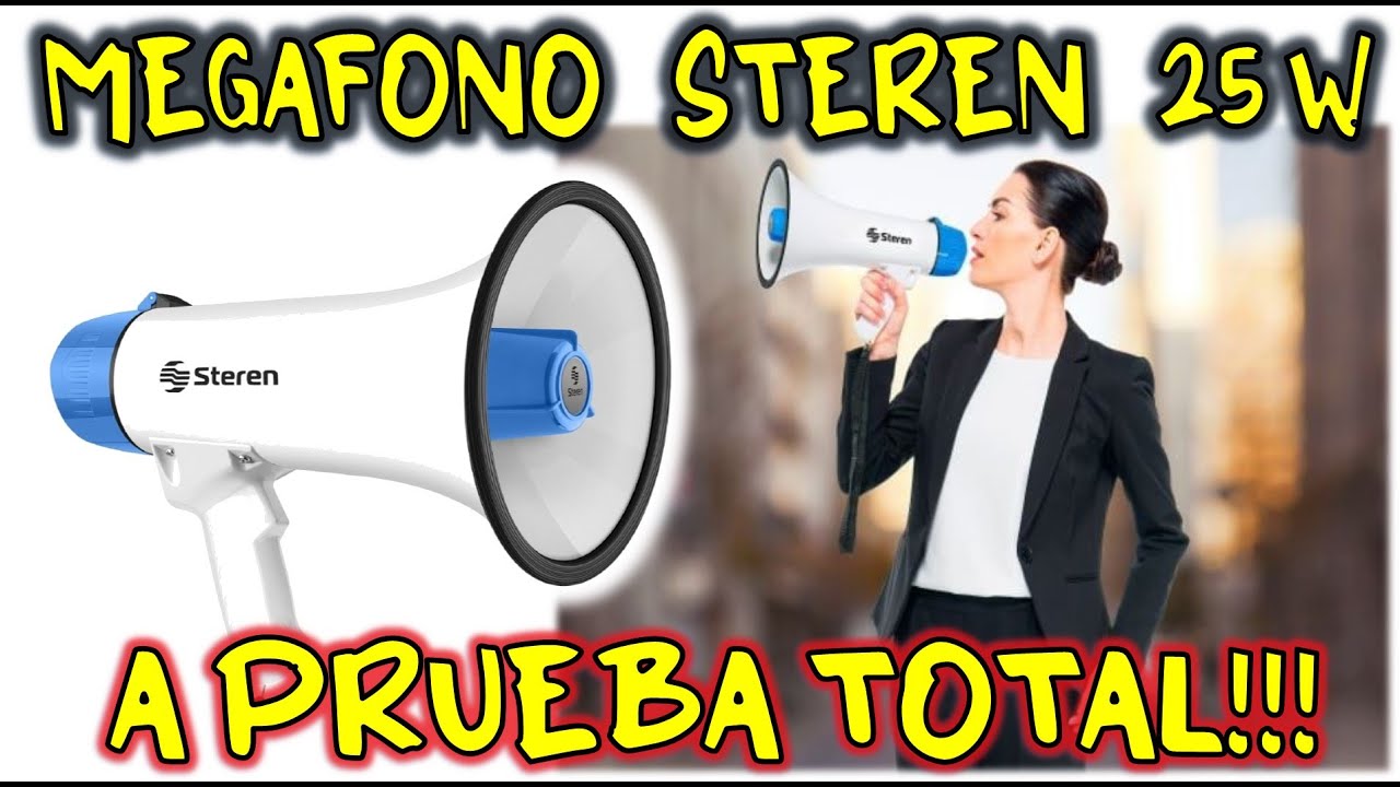 MEGAFONO STEREN DE 25 WATS || ¿CUANTO TIEMPO DURA LA CARGA? ¿QUE DISTANCIA ALCANZA? PRUEBAS A FONDO