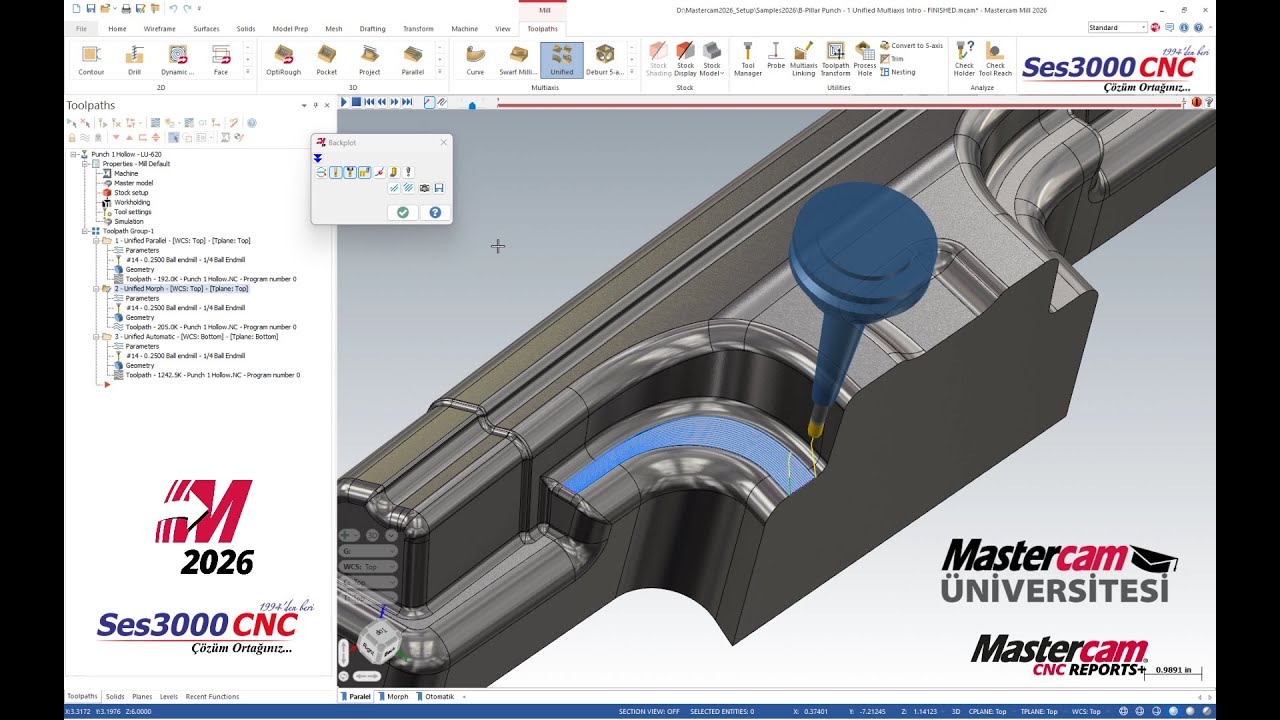 Mastercam2026 - Çok Eksenli Yeni Birleşik Takımyolu