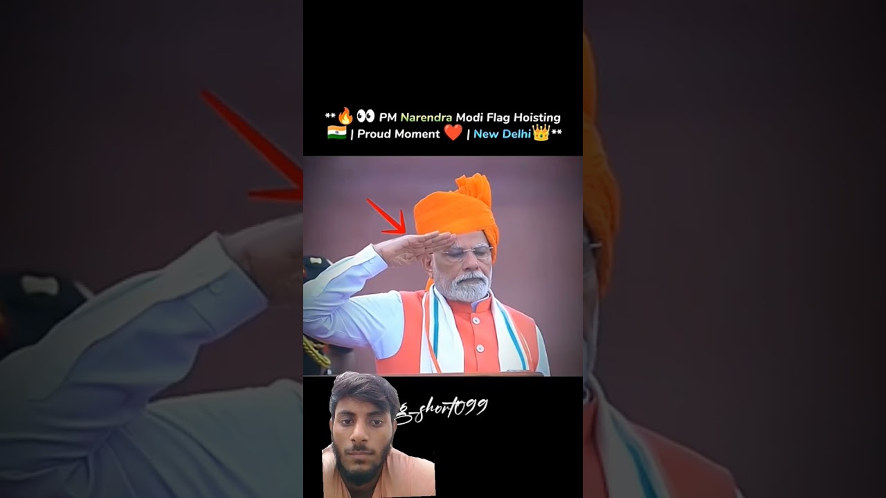 Prime Minister Narendra Modi 🇮🇳 flag hoisting New Delhi🔥👀#trending #15august #pmmodi #shortvideo