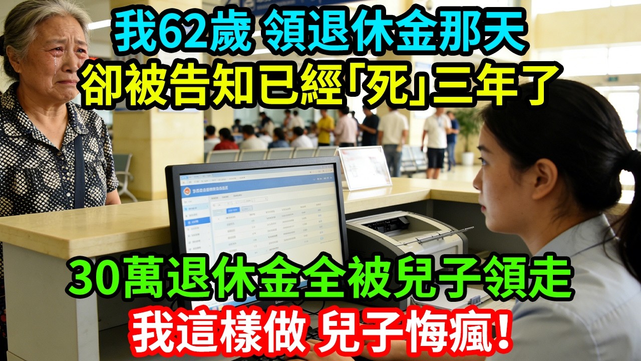 我62歲，領退休金那天，卻被告知已經銷戶三年了，30萬退休金全被兒子領走，我這樣做兒子悔瘋！