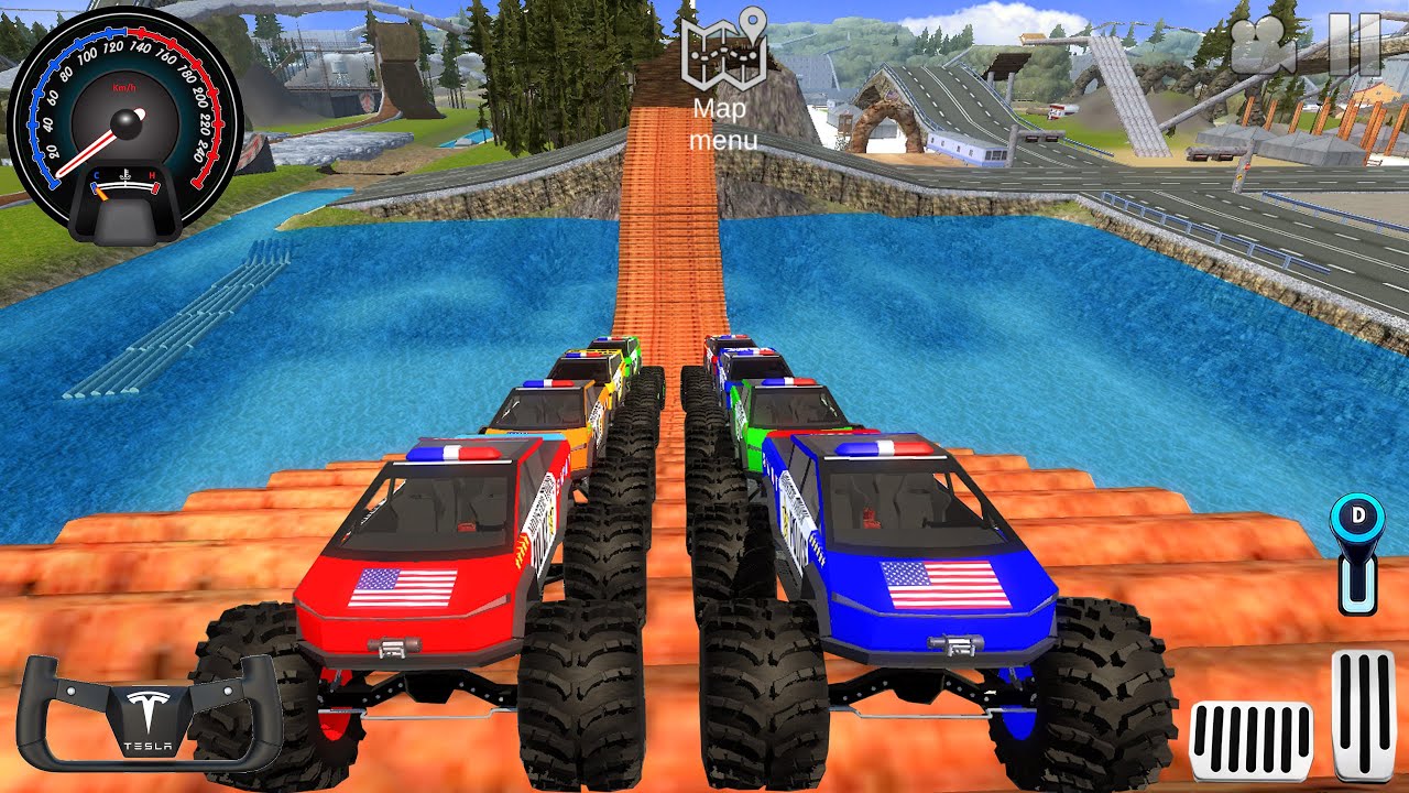 Juegos De Carros - Police Monster Trucks Impossible Driver #2 - Car Extreme Racing Android GamePlay