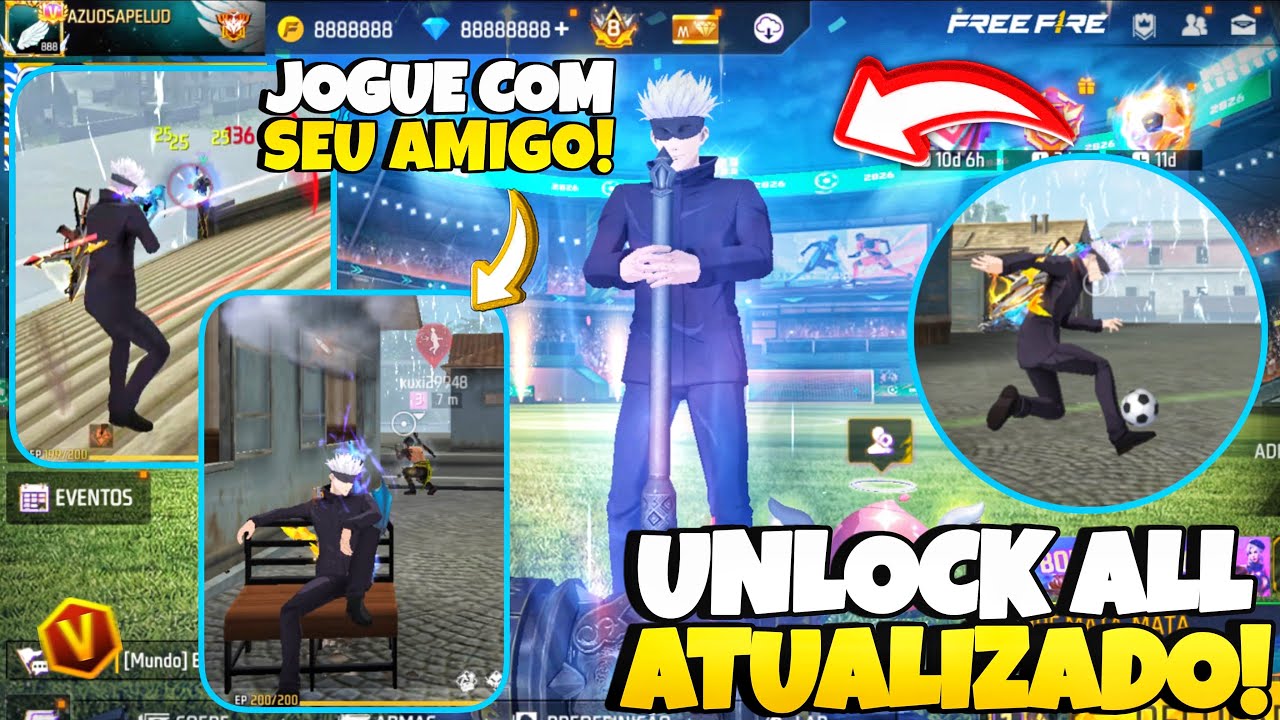 NOVO M&Eacute;TODO! ⚠️ UNLOCK ALL PEGANDO NA PARTIDA | COMO LIBERAR TODOS OS &Iacute;TENS DO FREE FIRE GR&Aacute;TIS 😱