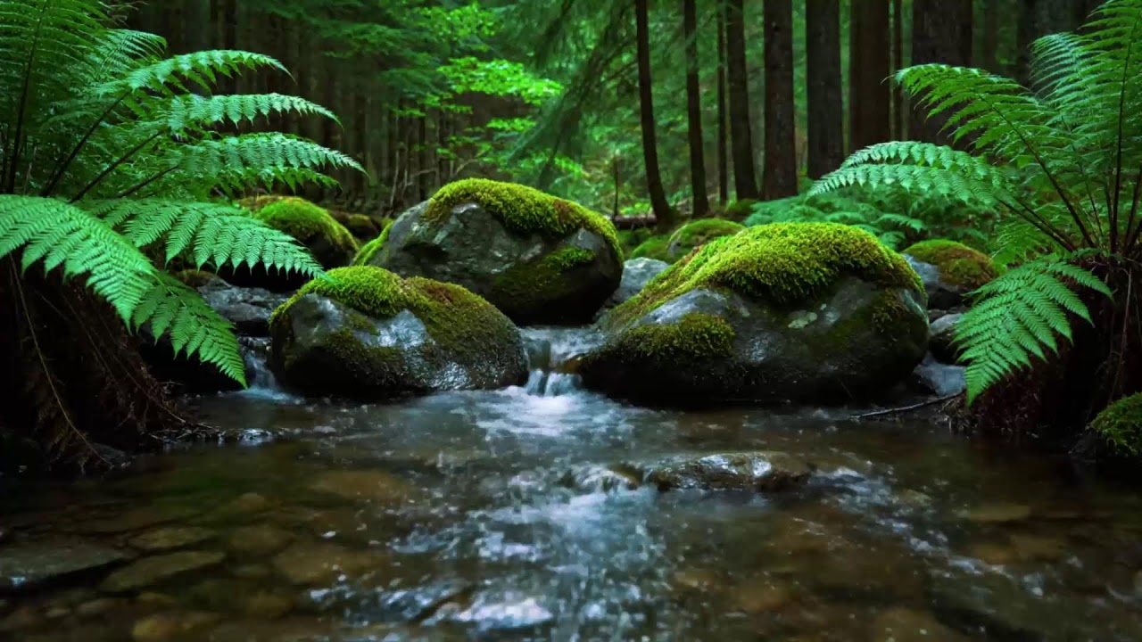 Forest River Nature Sounds - Gentle Stream, Birdsong & Sunlight | Relaxing Ambience for Sleep