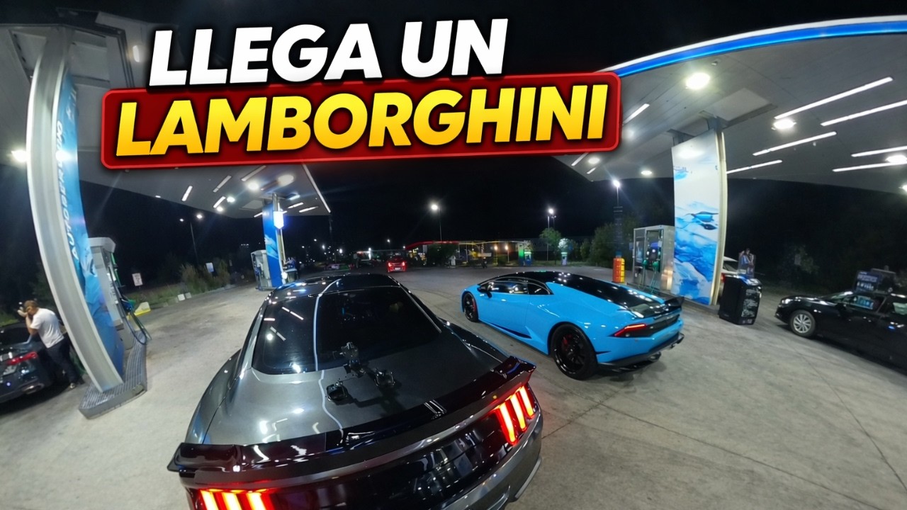 Ruteo con amigos en el Mustang!... llega un Lamborghini!!!