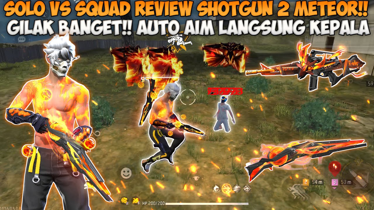 SOLO VS SQUAD REVIEW SHOTGUN 2 METEOR!! GILAK SAKIT BANGET AIM LANGSUNG KEPALAA😱🔥