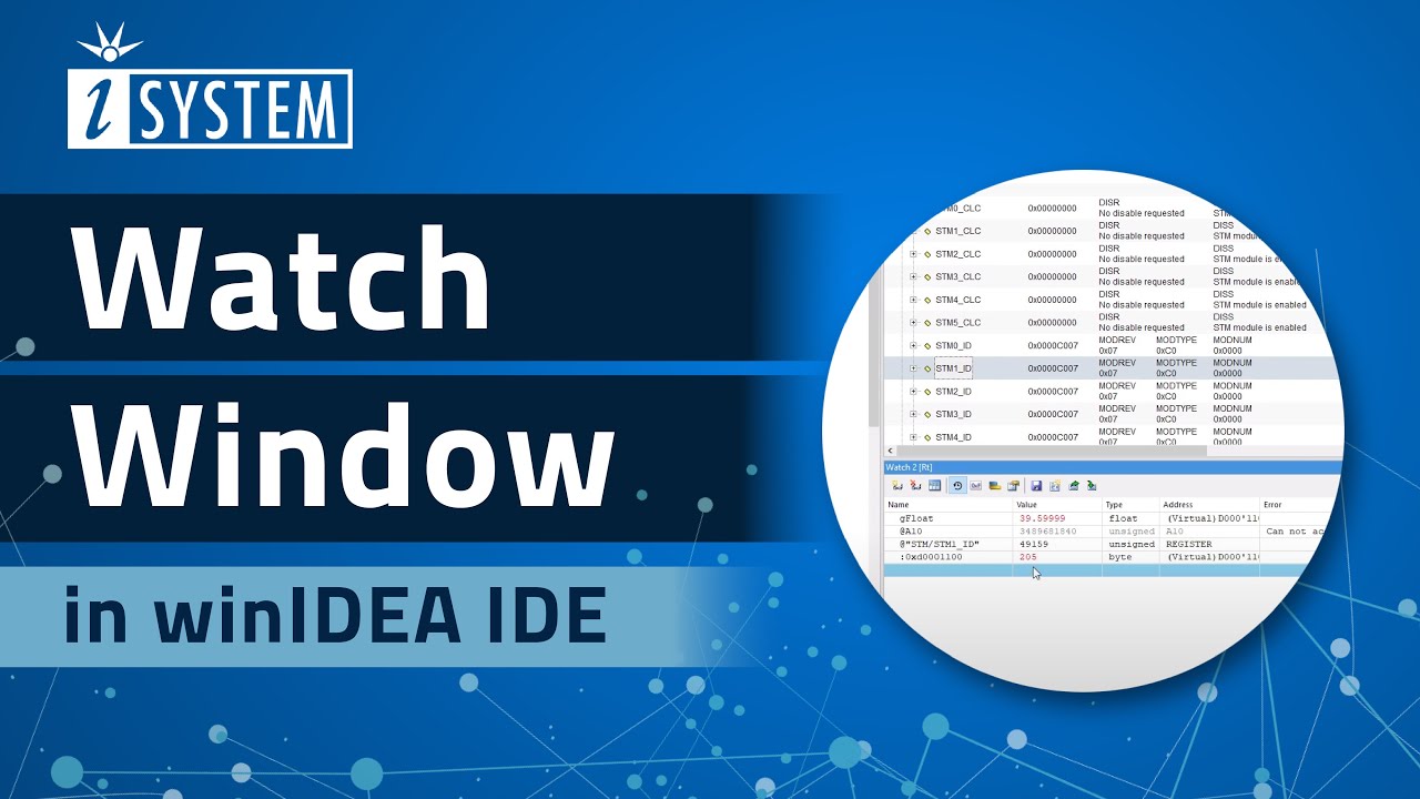Watch Window in TASKING winIDEA