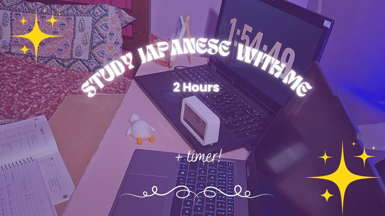 Late Night Study Japanese With Me | 2 Hours | Relaxing Timer