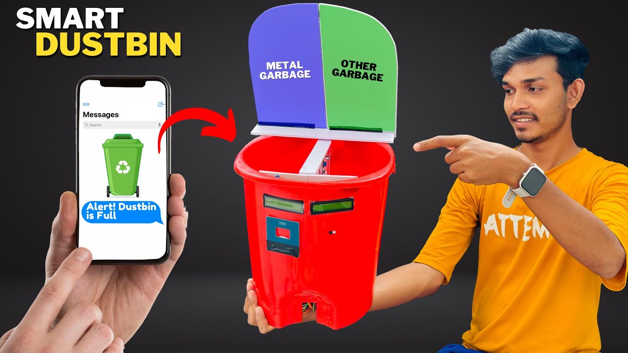 Smart Dustbin - IOT Based Arduino Project | Automatic SMS Sender  | Best science Project