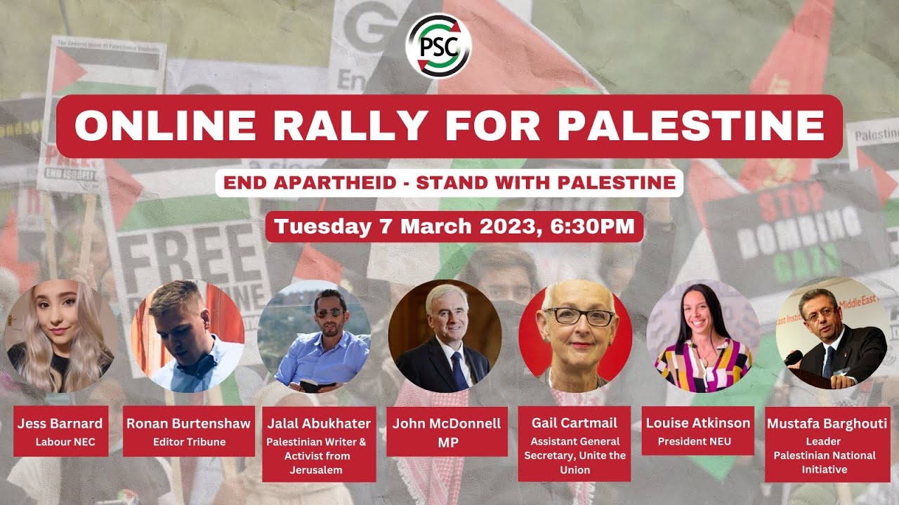 PSC Online Rally For Palestine - March 2023