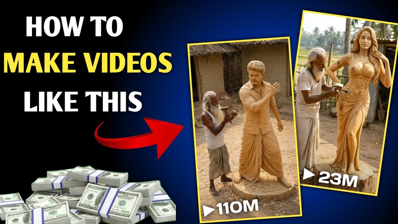 Ai wooden statue making video kaise banaye | Shorts viral kaise kare #AIWoodenStatue  #YouTubeTips