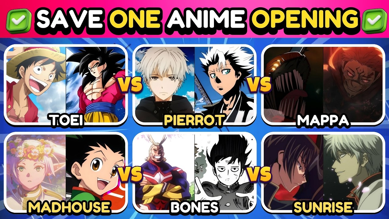 SAVE ONE ANIME OPENING ✅ | Studios Battle 🎥⚔️ | Anime Quiz 🔥