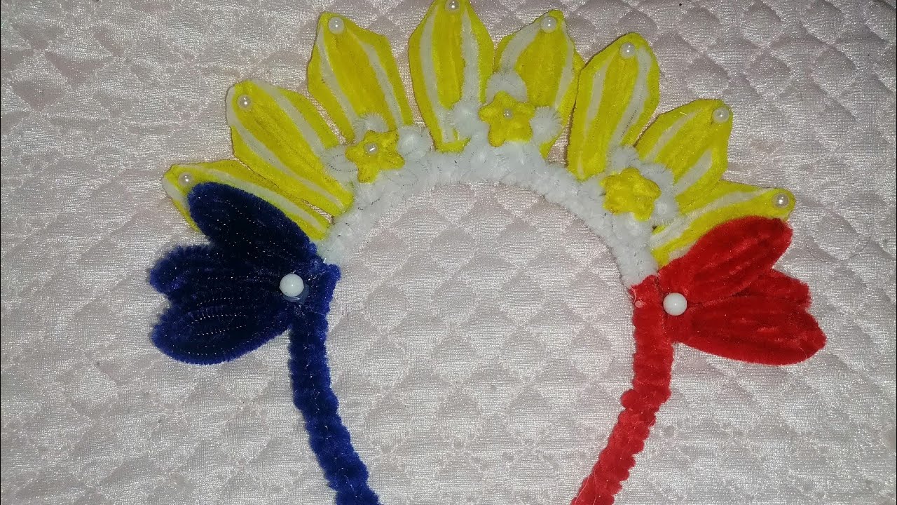 BUWAN NG WIKA HEADDRESS OR HEADBAND DIY USING FUZZY WIRE #HEADDRESS #BUWANNGWIKA #HEADBAND #DIY