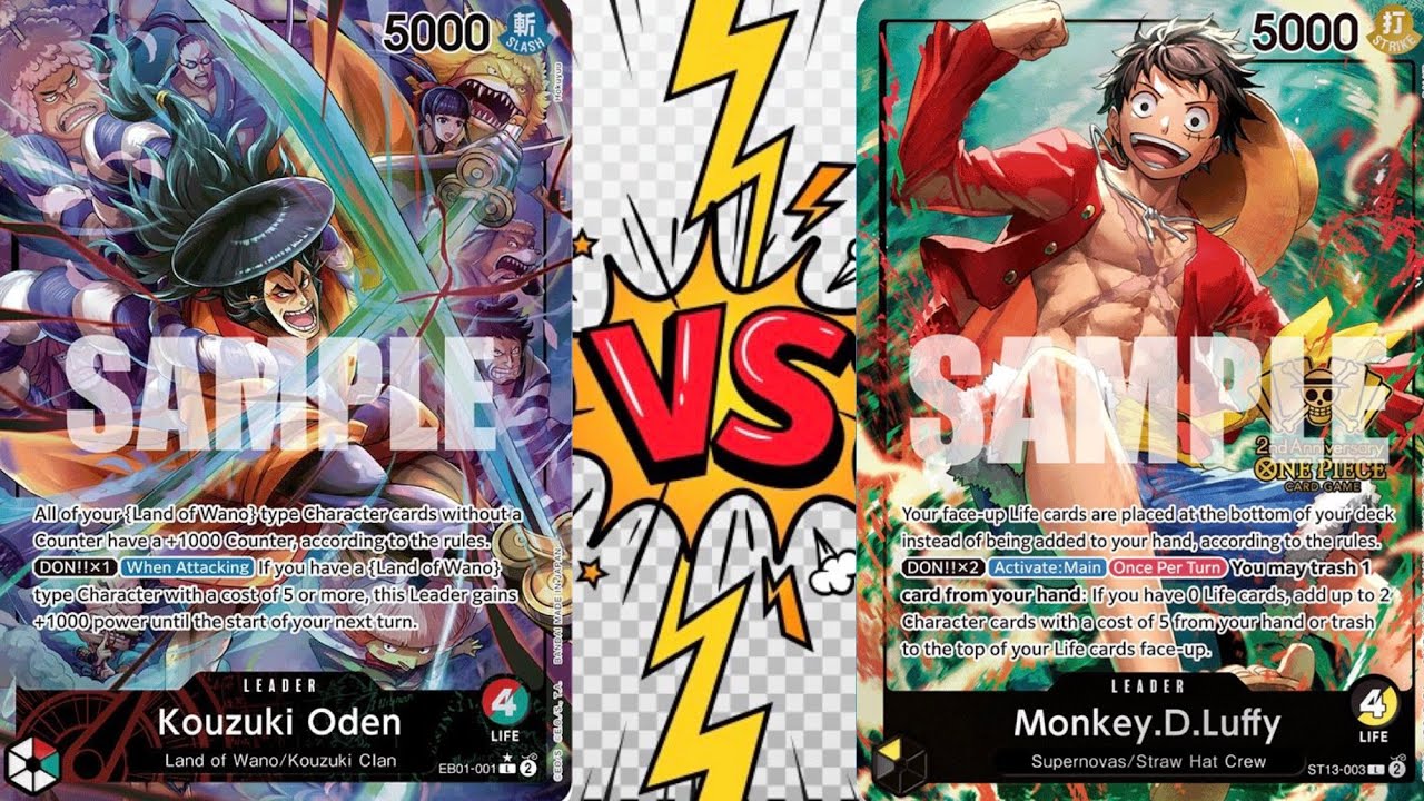 EB01 Kouzuki Oden Vs ST13 Monkey.D.Luffy // OPTCG // Store Tournament Gameplay OP09