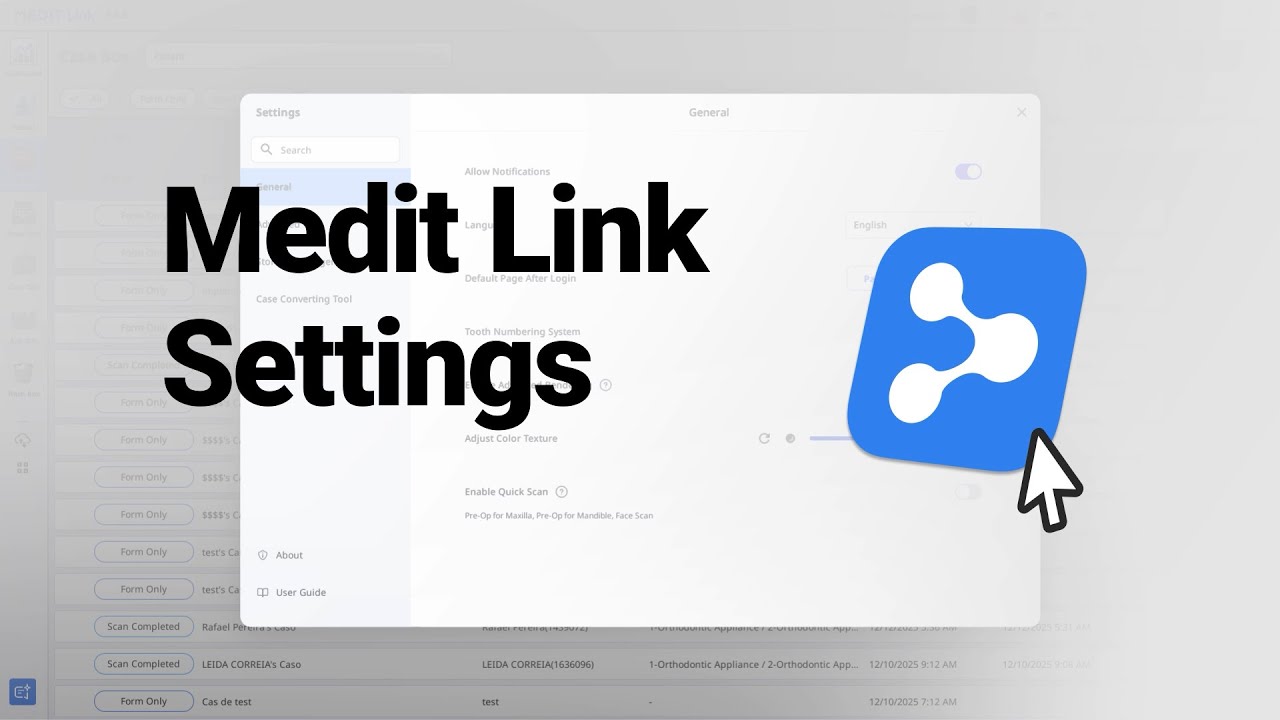 Medit Link Settings