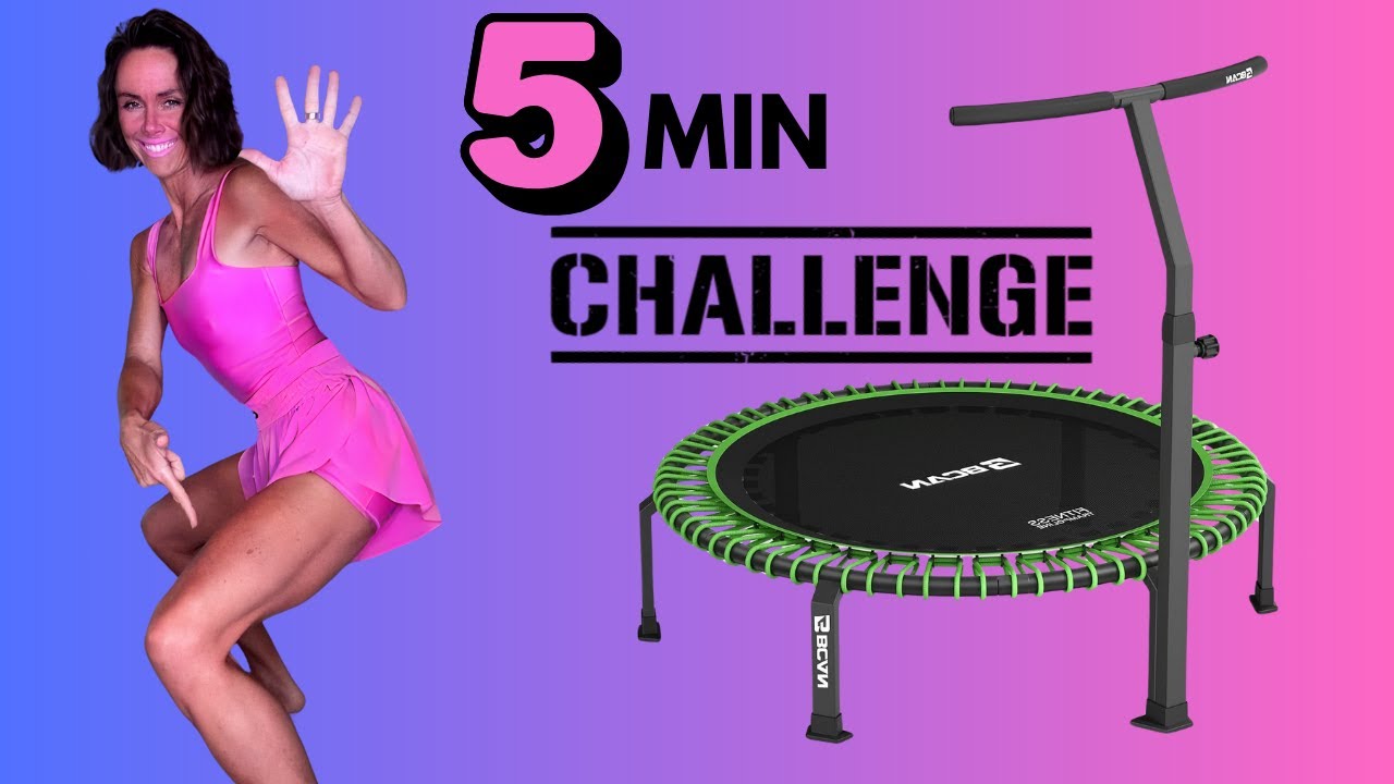 5-Minute Thigh Burner | Squat Walk + Pulse Challenge on the Rebounder | Boost Your Metabolism