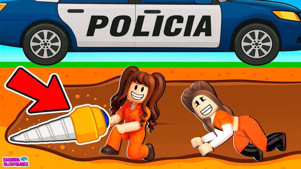 CAVANDO PARA ESCAPAR DA PRISÃO!! ROBLOX