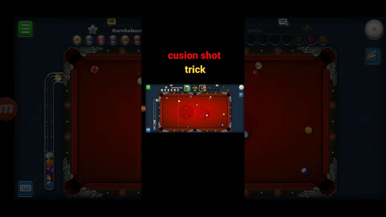 8 ball pool trick of cushion shot