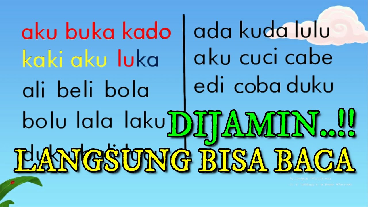 BELAJAR MEMBACA TANPA MENGEJA - BELAJAR MEMBACA UNTUK TK DAN SD KELAS 1 -  JAZILA OFFICIAL - EBOOK