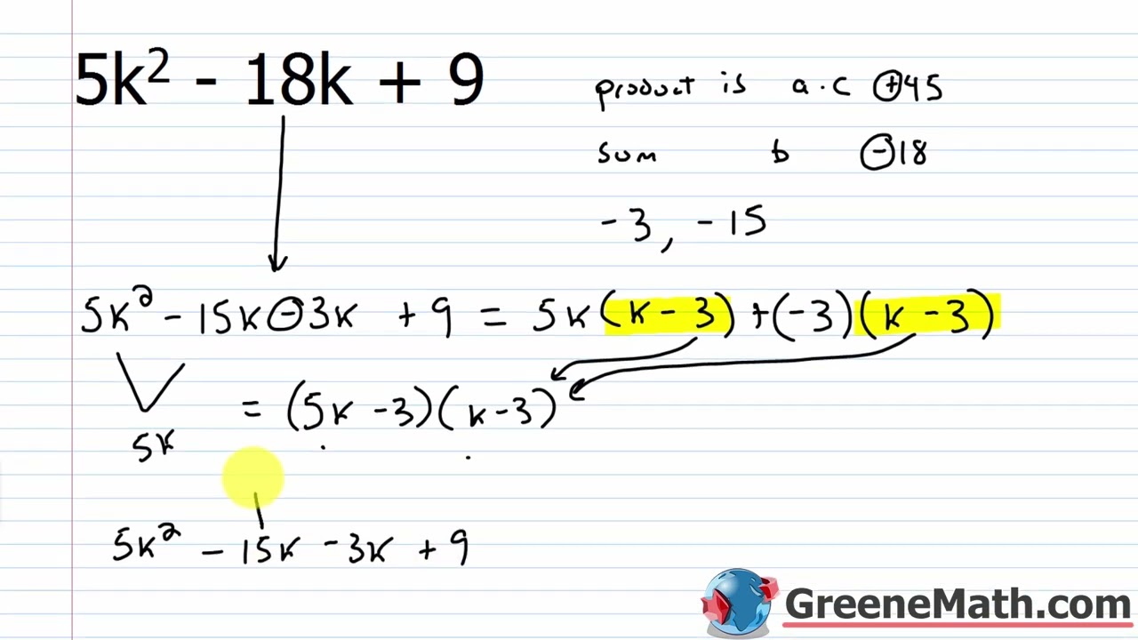 Algebra 1 Lesson #40 How to Factor Trinomials When the Leading Coefficient is not 1