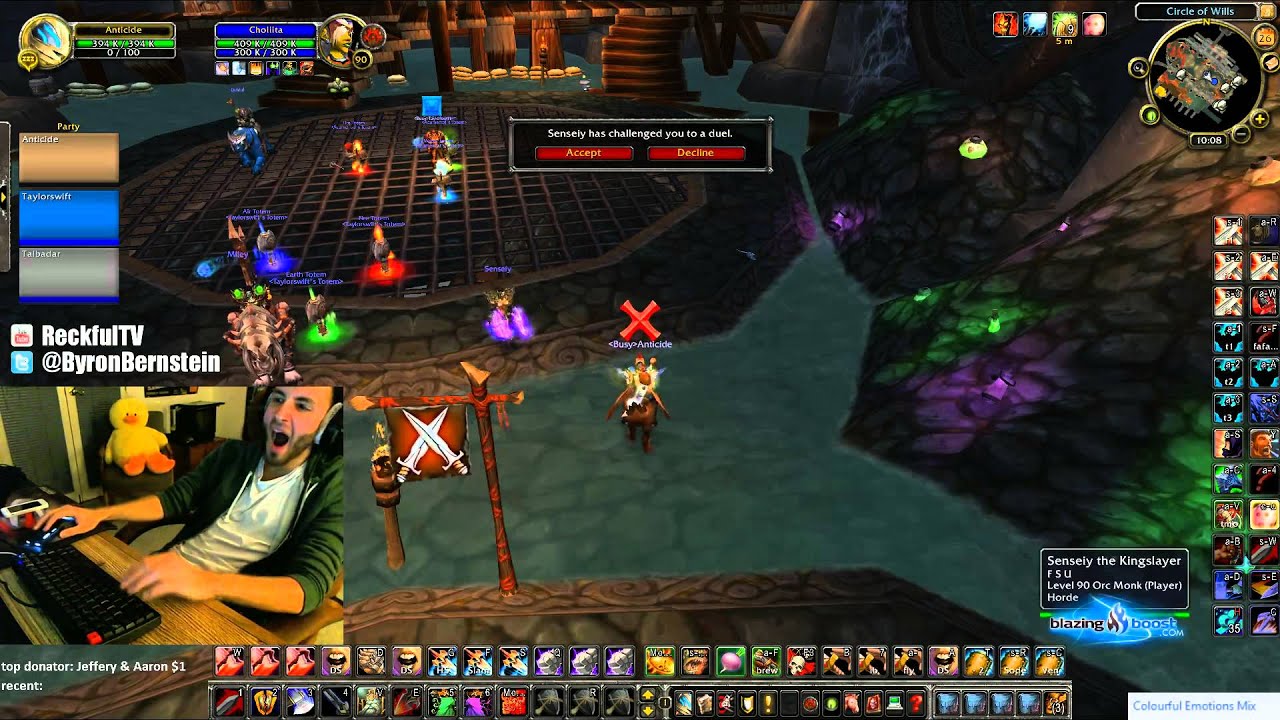 Reckful - queuing 2600+ WPS 3v3 with Talbadar/Cdew
