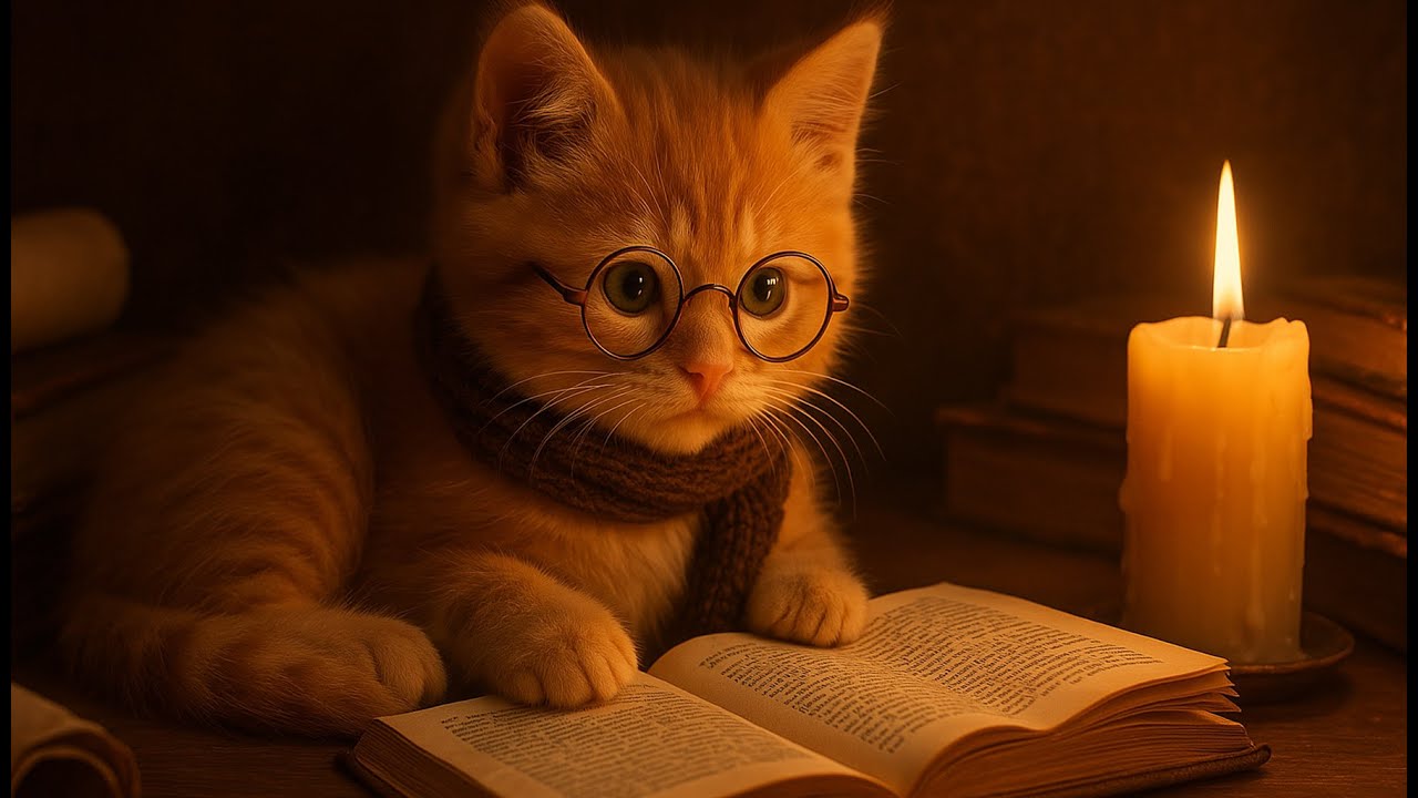 📖 Gingy Cat Explores an Old Library: This Adorable Kitten Finds Worlds Between the Pages 🐱🌍