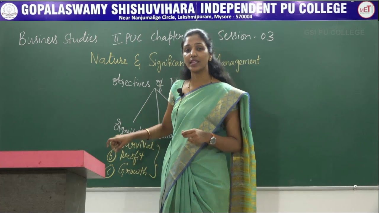 BUSINESS STUDIES | ll PUC | CH 01 | NATURE & SIGNIFICANCE OF MANEGEMENT - OBJECTIVE MANAGEMENT | S03