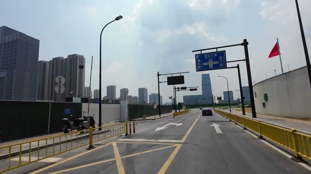 Driving on elevated road in Hangzhou, China