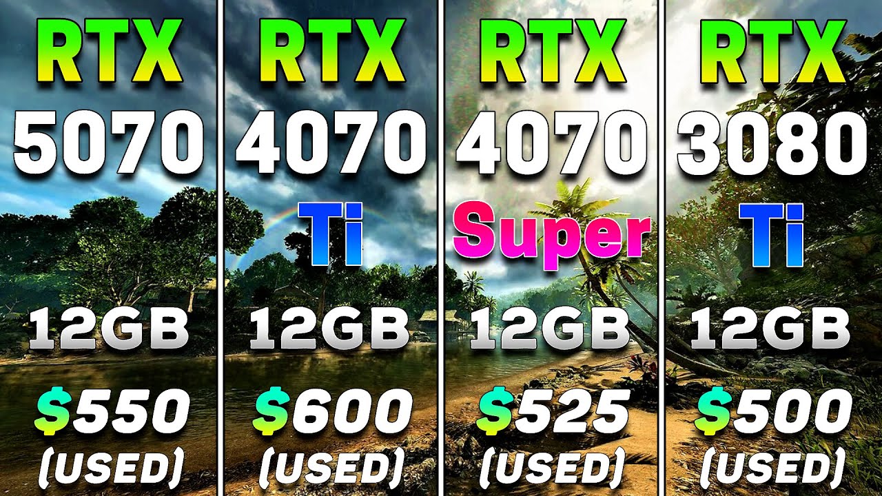 RTX 5070 12GB против RTX 4070 Ti 12GB против RTX 4070 SUPER 12GB против RTX 3080 Ti 12GB | Тестир...