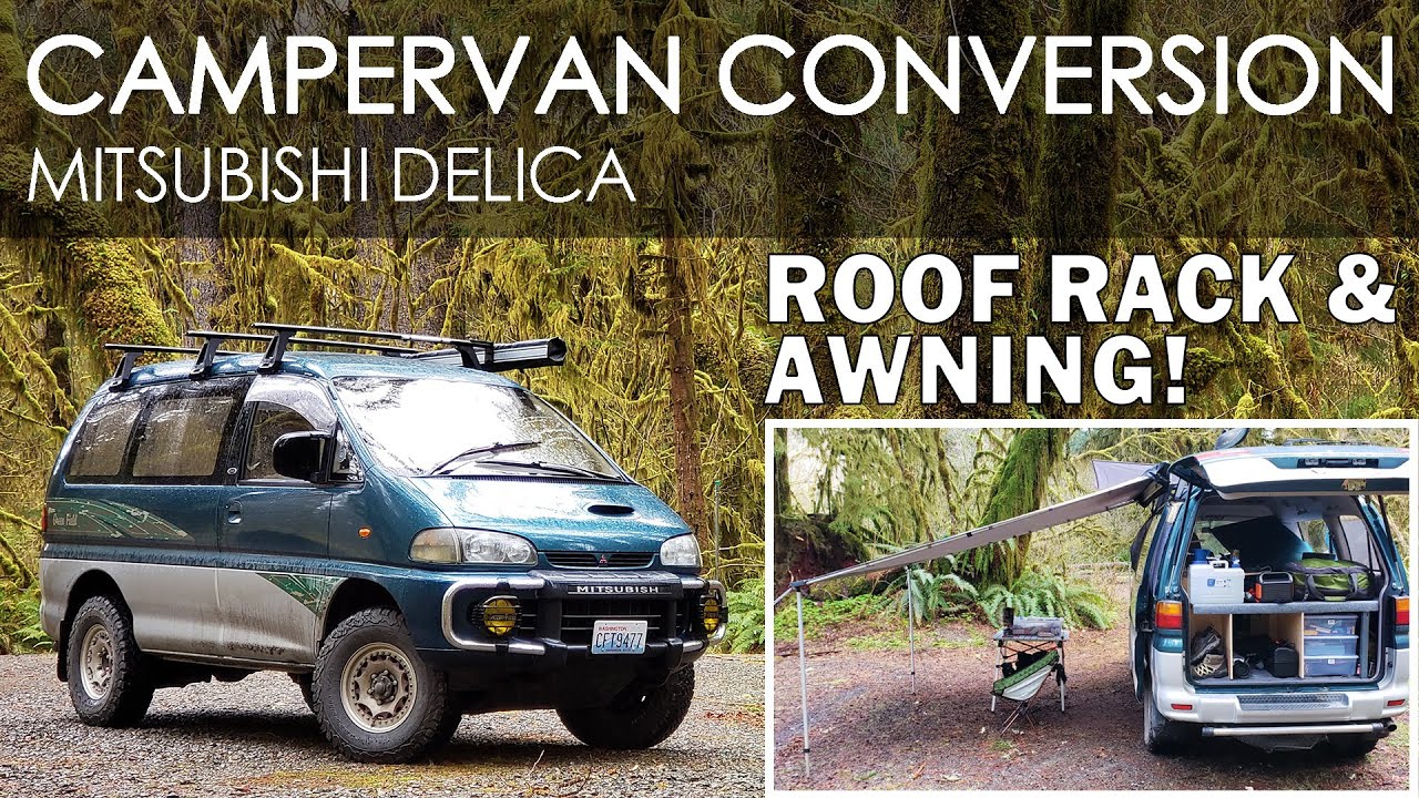 Campervan Conversion / EP02:  Roof Rack & Awning / Camping in the Rain