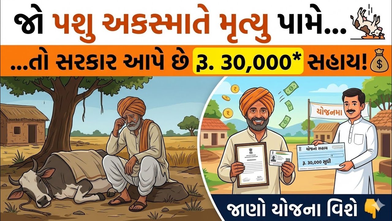 પશુપાલક મિત્રો જો તમારું પશુ અકસ્માતે મૃત્યુ પામે તો સરકાર આપે છે 30000હજાર રૂપિયા સુધીની સહાય 