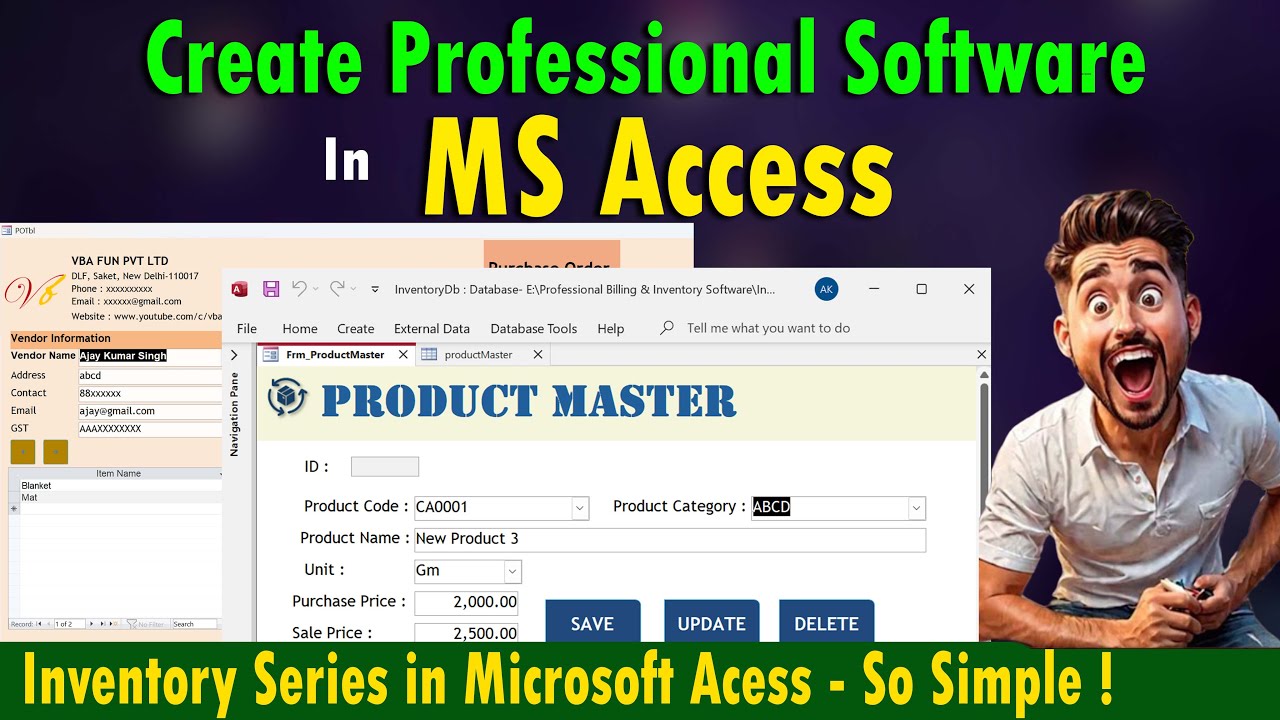 MS Access : How to Create a Professional Software in Access For Any Shop, Workshop, Service Center