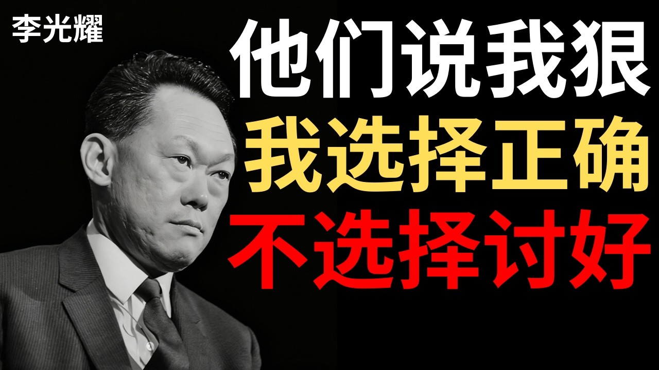 【李光耀】我的朋友劝我：不要那么严厉，会失去民心——我说：我宁愿失去选票，也不能失去原则
