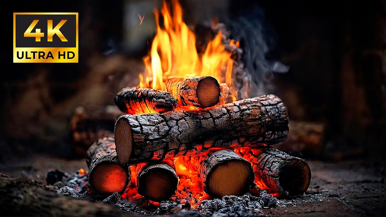 🔥 Cozy & Peaceful Fireplace 4K | Fireplace with Crackling Fire Sounds.