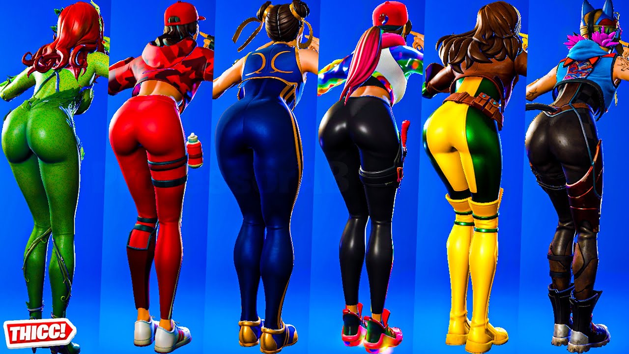 *Updated* Fortnite Poki Emote Showcase With All Thicc Girl Skins 🍑😍 Sus Icon Series Tiktok Dance 🔥4K