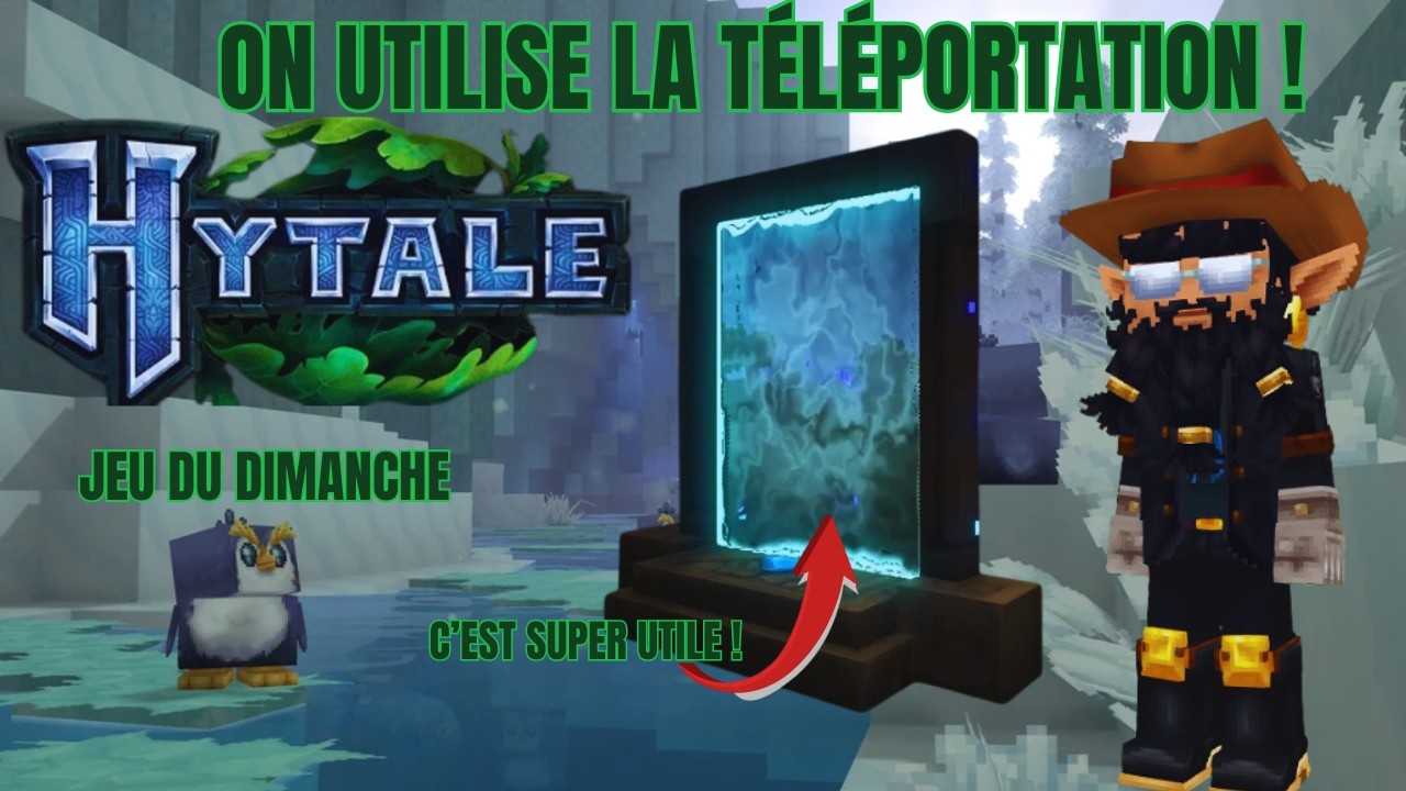 TÉLÉPORTATION ET CONSTRUCTION D'UNE BASE DANS LA NEIGE !- Hytale -Jeu du Dimanche